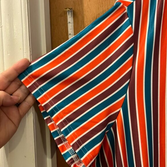 🐻Size 2XL - Shein - Multi-Colored Striped Shift Dress w/Front Pockets - Picture 3 of 6